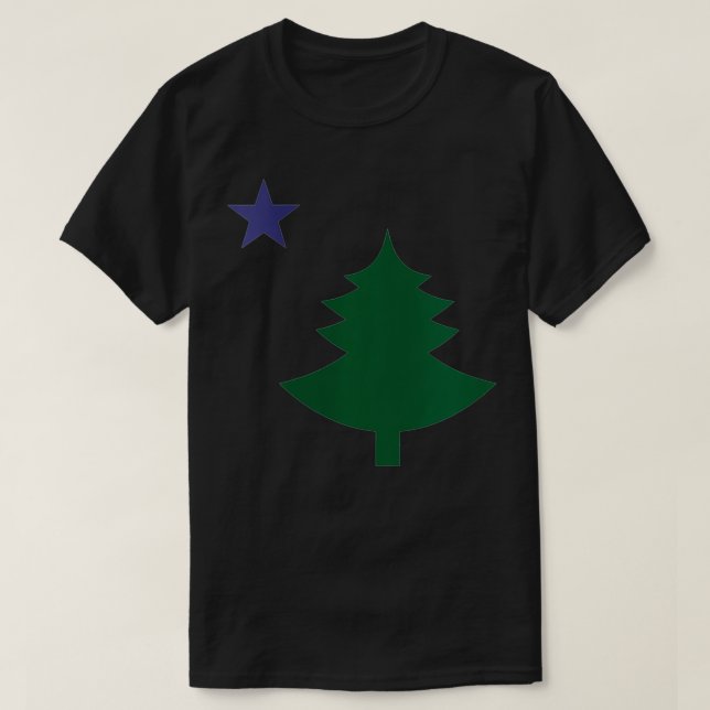 Womens Old Maine State Flag 1901 Pine Tree Veck  T-Shirt (Design vorne)