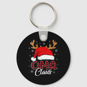 Womens Oma Claus Weihnachtsmannmütze Reindeer Red Schlüsselanhänger