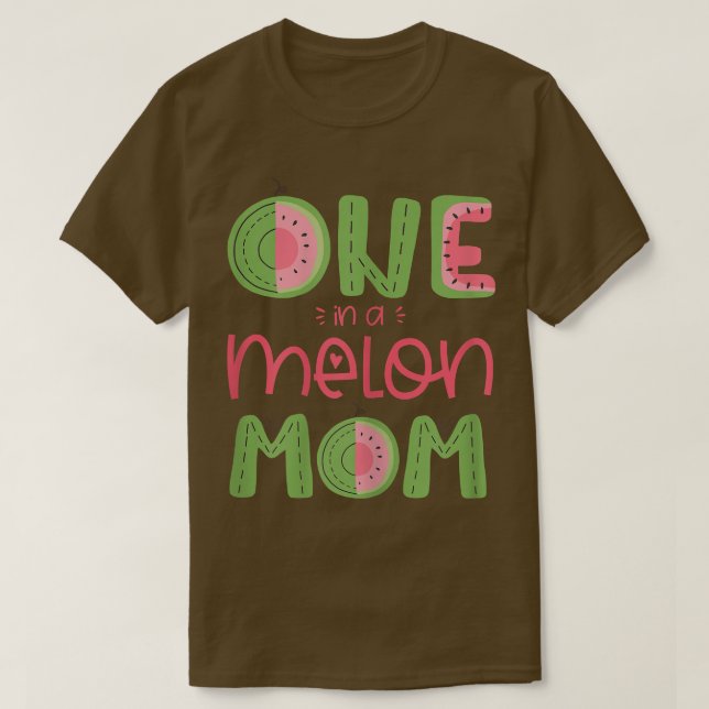 Womens One in a Melon Mom Cute Watermelon First Bi T-Shirt (Design vorne)