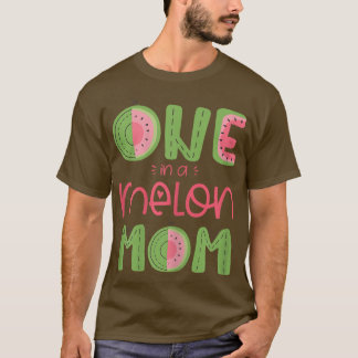 Womens One in a Melon Mom Cute Watermelon First Bi T-Shirt