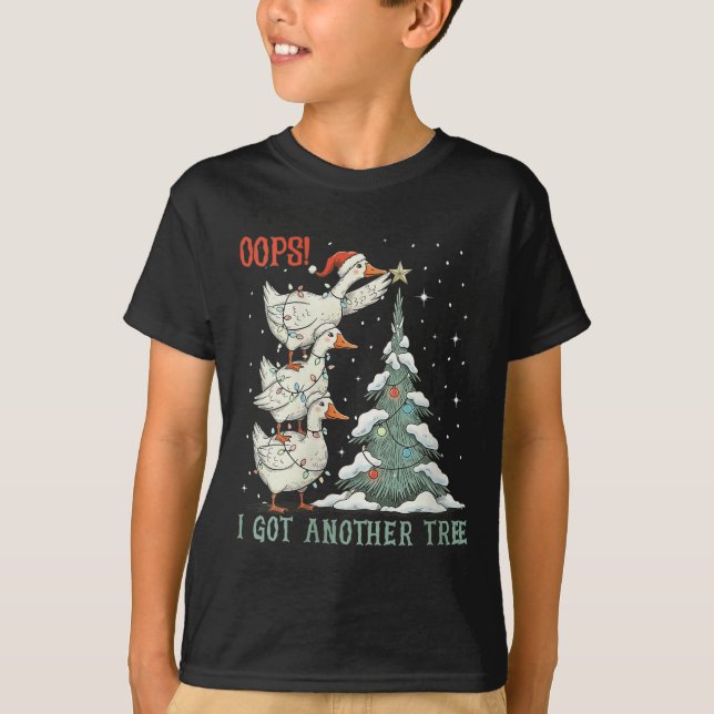 Womens Oops I Got Another Tree Merry Goosemas Sill T-Shirt (Vorderseite)