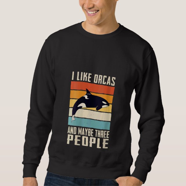 Womens Orca Killer Whale Ocean V Neck Sweatshirt (Vorderseite)