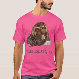 Womens Orcas Island Brown Grizzle Bär im Schnee wa T-Shirt