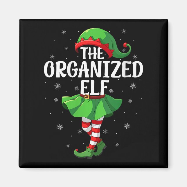 Womens Organized Elf Christmas Girls Women Elf Squ Magnet (Vorne)