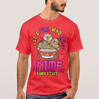 Womens Otaku Just a Girl, die Anime Ramen & C Lieb T-Shirt