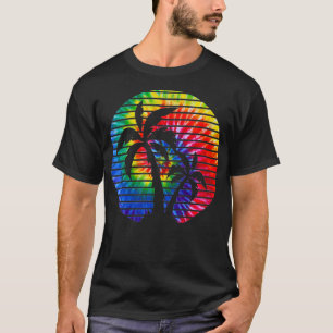 Womens Palm Trees Gefärbte Krawatte Sunset Tropica T-Shirt