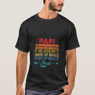 Womens Papi weiß alles Großvaters Tag T-Shirt