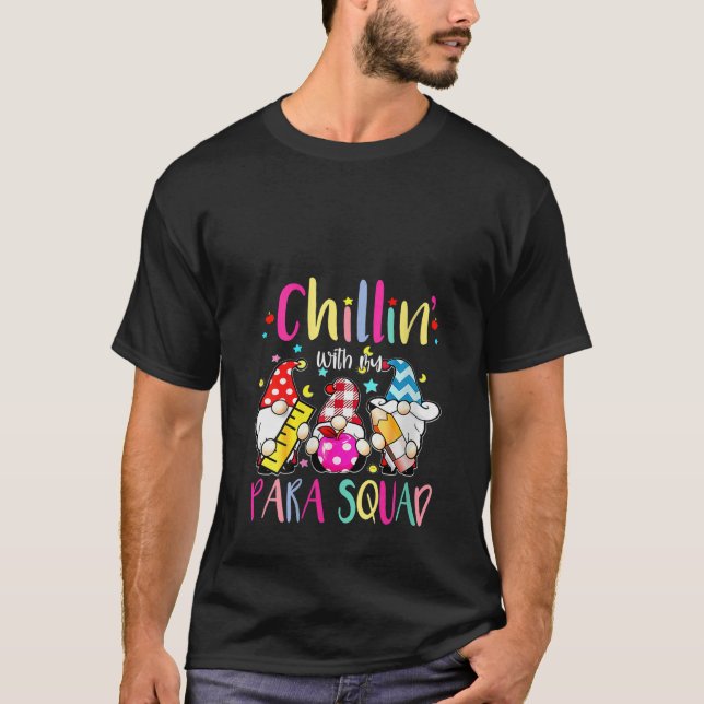 Womens Paraprofessional Para Squad Chillin Gnomes  T-Shirt (Vorderseite)