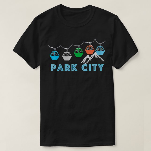 Womens Park City Ski Mountain Gondola Park Stadt,  T-Shirt (Design vorne)
