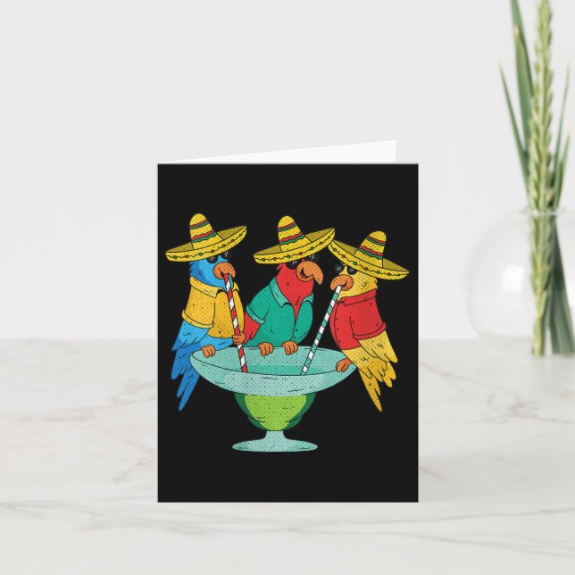 Womens Parrot Cinco De Mayo Funny Drinking Tequila Karte (Vorderseite)