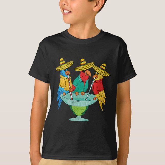 Womens Parrot Cinco De Mayo Funny Drinking Tequila T-Shirt (Vorderseite)