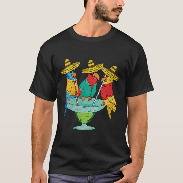 Womens Parrot Cinco De Mayo Funny Drinking Tequila T-Shirt (Vorderseite)