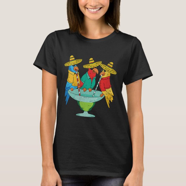 Womens Parrot Cinco De Mayo Funny Drinking Tequila T-Shirt (Vorderseite)