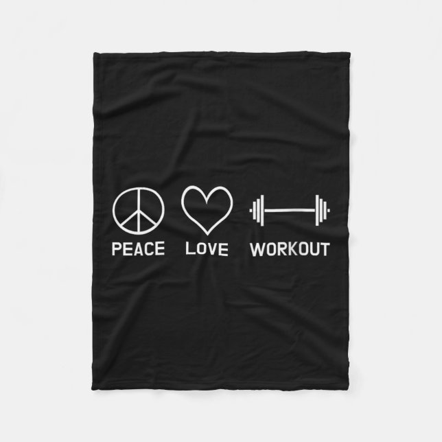 Womens Peace Love Workout Motivational Fitness Say Fleecedecke (Vorderseite)