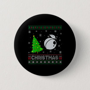 Womens Peach Xmas Tree Lighting Ugly Weihnachtssch Button