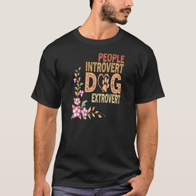 Womens People Introvert Dog Extrovert, Funny Puppy T-Shirt (Vorderseite)