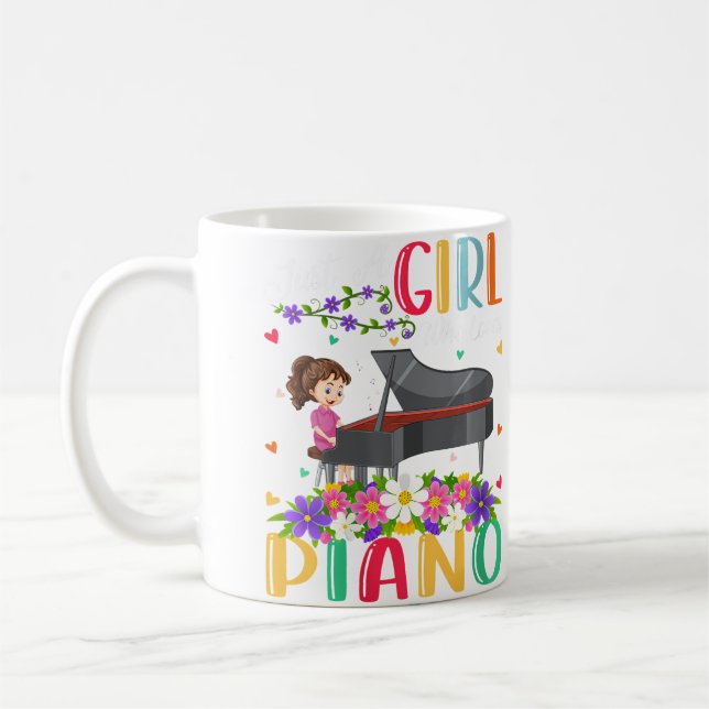 Womens Piano Music Lover Just A Girl Who Loves Pia Kaffeetasse (Links)