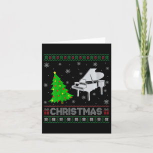 Womens Piano Xmas Tree Lighting Ugly Weihnachtssch Karte
