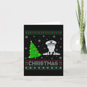 Womens Pilot Xmas Tree Lighting Ugly Weihnachtssch Karte