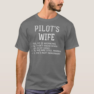 Womens Pilot's Wife Checklist  Funny Husband Worki T-Shirt