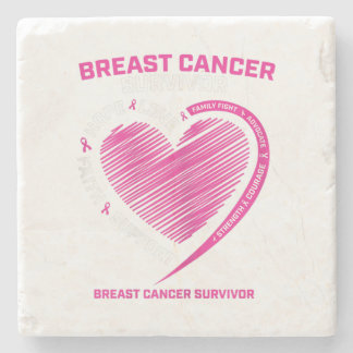 Womens Pink Breast Cancer Survivor Gifts Women Mom Steinuntersetzer