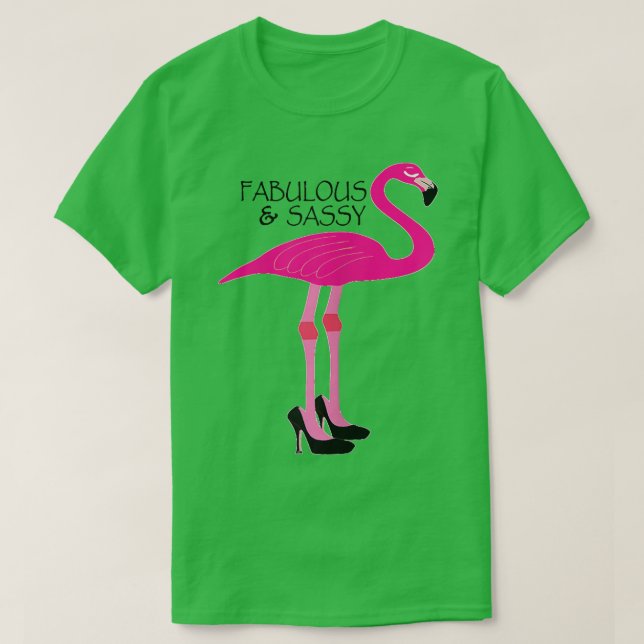 Womens Pink Flamingo Shirt Fabulous und Sassy mit (Design vorne)