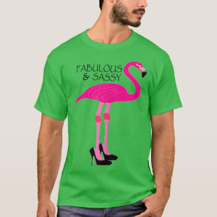 Womens Pink Flamingo Shirt Fabulous und Sassy mit