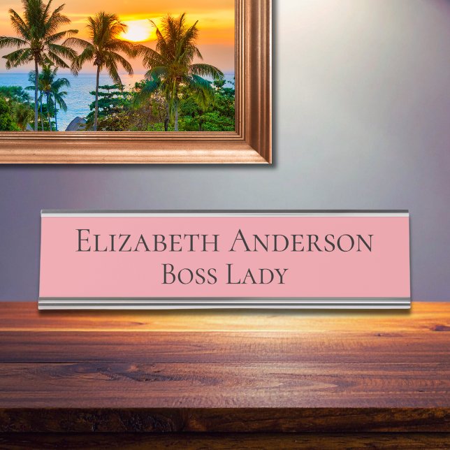 Womens Pink Name Plate Schreibtischnamensplakette (Von Creator hochgeladen)