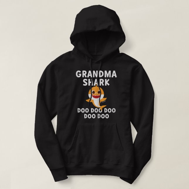 Womens Pinkfong Grandma Shark Offiziell Hoodie (Design vorne)