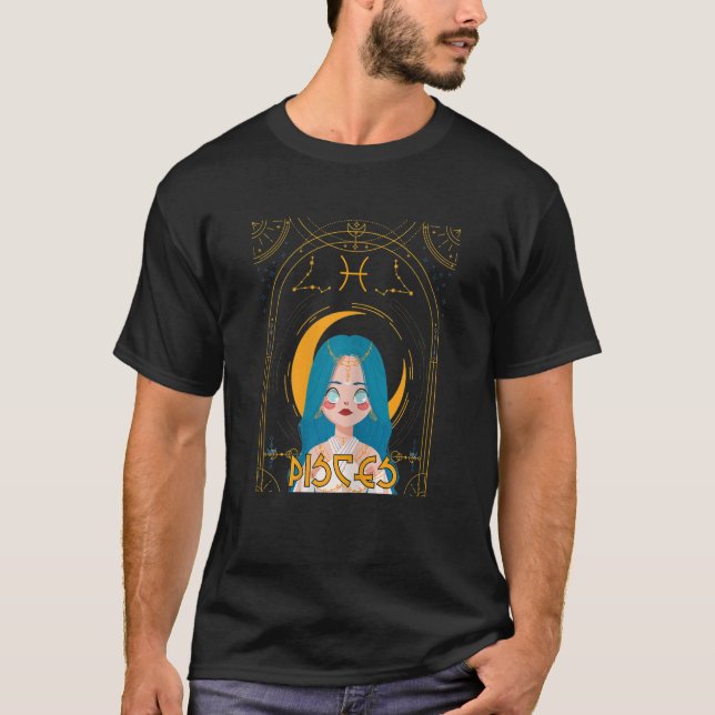 Womens Pisces Queen Girl Pisces Birthday Zodiac As T-Shirt (Vorderseite)