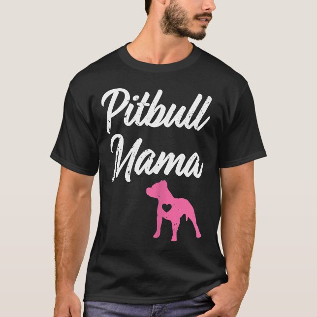 Womens Pitbull Mama Funny Womens Pit Bull Mama Pit T-Shirt (Vorderseite)