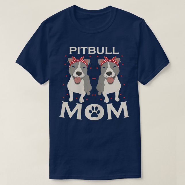 Womens Pitbull Mom - Funny Pit Bull Dog T-Shirt Co (Design vorne)