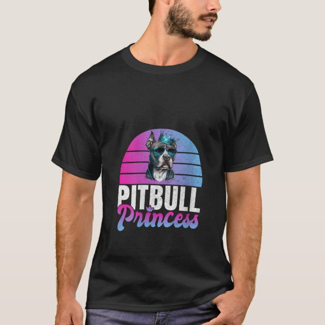 Womens Pitbull Princess Pitbull V Neck  T-Shirt (Vorderseite)