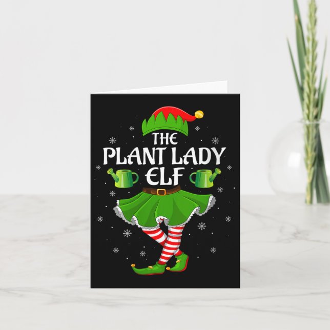 Womens Plant Lady Elf Christmas Family Girls Women Karte (Vorderseite)