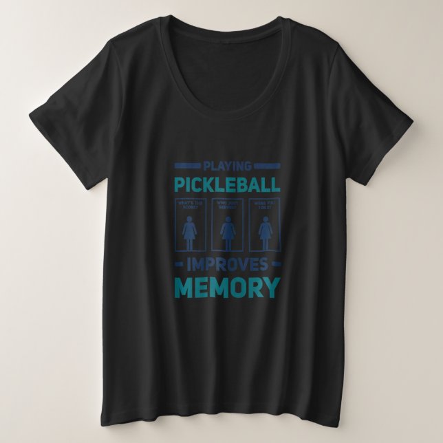Womens Playing Pickleball Improves Memory Dink Pla Große Größe T-Shirt (Design vorne)