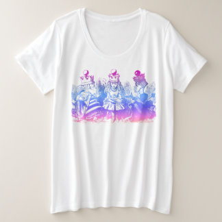 Women's Plus Alice im Wunderland Drei Königinnen K Große Größe T-Shirt