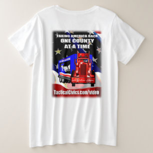 Women's Plus Size TacticalCivics.com Trucker T-Shi Große Größe T-Shirt