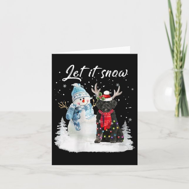 Womens Portugiesischer Wasserdog Santa Dog Weihnac Karte (Vorderseite)