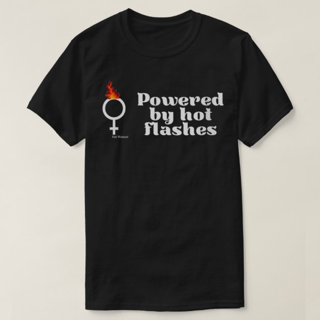 Womens Powered by Hot Flashes VNeck T-Shirt (Design vorne)