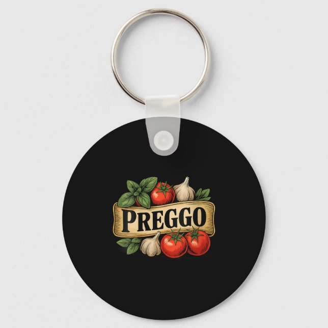 Womens Preggo Costume Pregnancy Announcement Prego Schlüsselanhänger (Vorderseite)