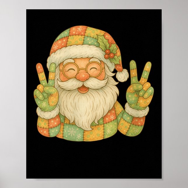 Womens Preppy Santa Christmas Crew 2025 Funny Fami Poster (Vorne)