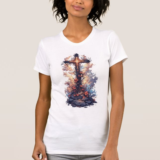 Women's Pretty Christian Cross Tee Shirt (Vorderseite)