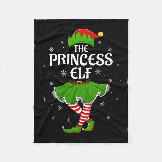Womens Princess Elf Christmas Family Girls Women E Fleecedecke (Vorderseite)