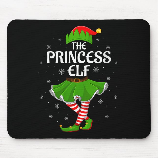 Womens Princess Elf Christmas Family Girls Women E Mousepad (Vorne)