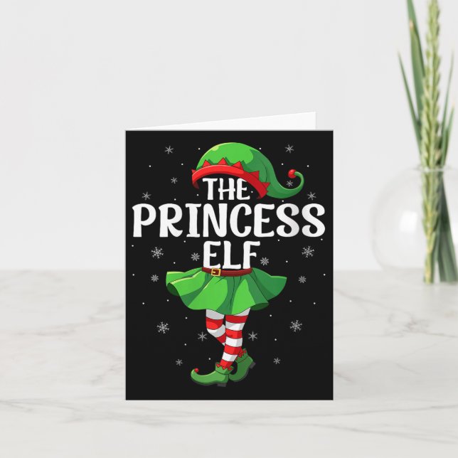 Womens Princess Elf Christmas Girls Women Elf Squa Karte (Vorderseite)