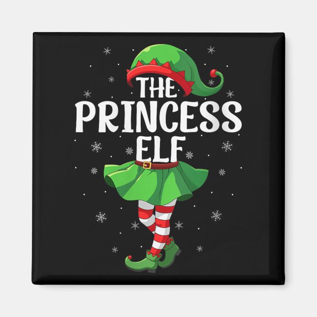 Womens Princess Elf Christmas Girls Women Elf Squa Magnet (Vorne)