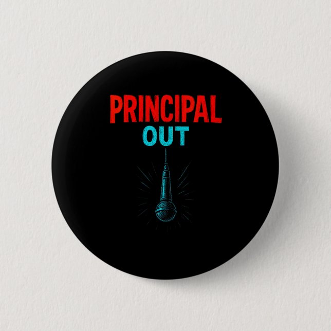 Women's Principal Out - Retirement Mic Drop Vintag Button (Vorderseite)
