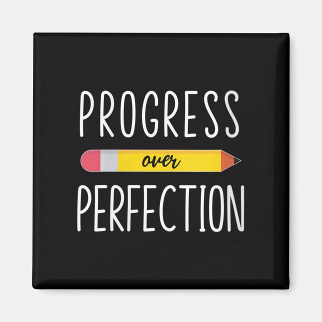 Womens Progress Over Perfection Motivational Back  Magnet (Vorne)