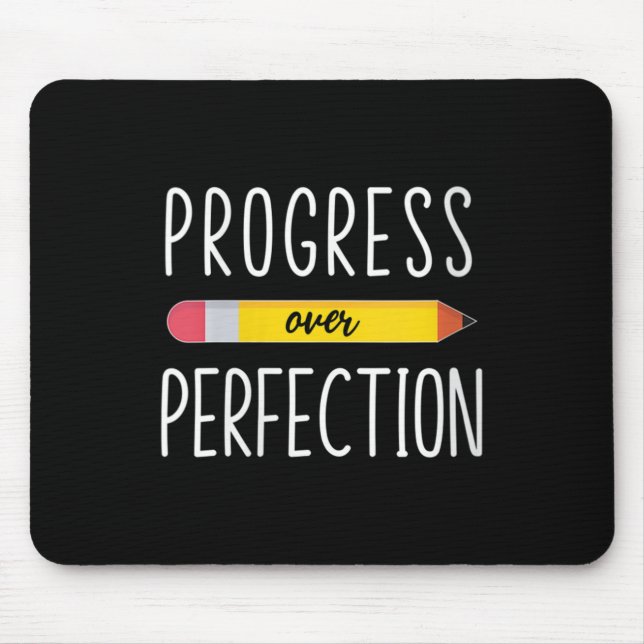 Womens Progress Over Perfection Motivational Back  Mousepad (Vorne)