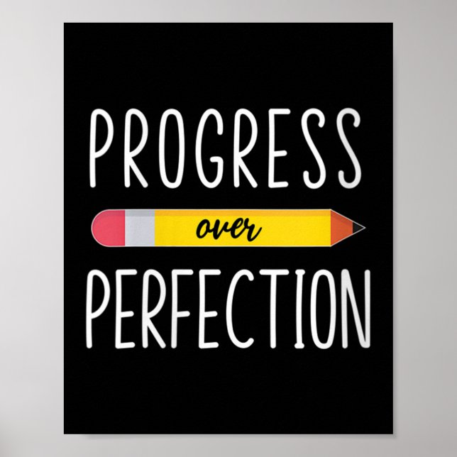 Womens Progress Over Perfection Motivational Back  Poster (Vorne)